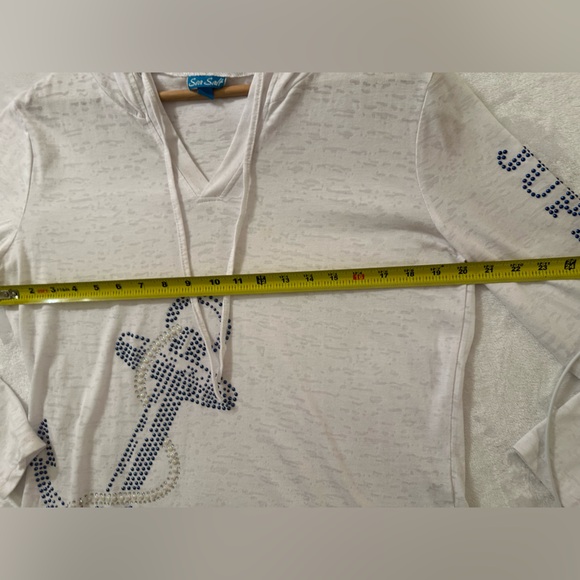 Sea Salt women’s small hoodie. Rhinestone anchor & studded Jupiter (Florida) - Picture 7 of 11